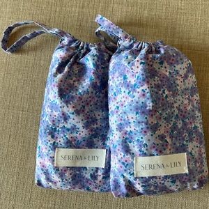 Serena & Lily purple and blue flower euro shams (x2)